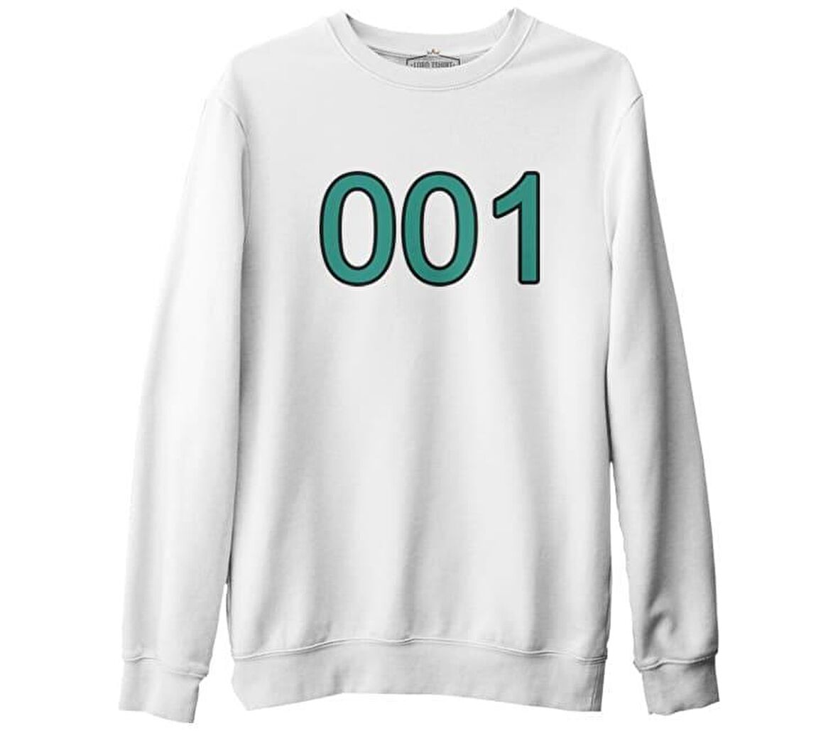 Squid Game - 001 Beyaz Erkek Kalın Sweatshirt