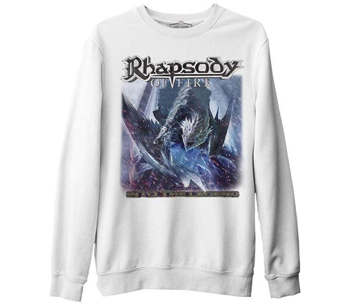 Rhapsody of Fire - Into the Legend Beyaz Erkek Kalın Sweatshirt