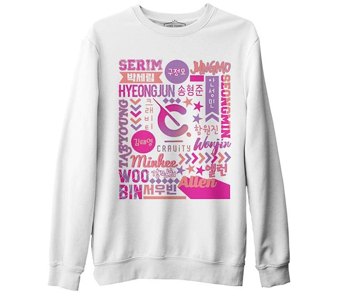 Cravity - Cosmos Beyaz Erkek Kalın Sweatshirt