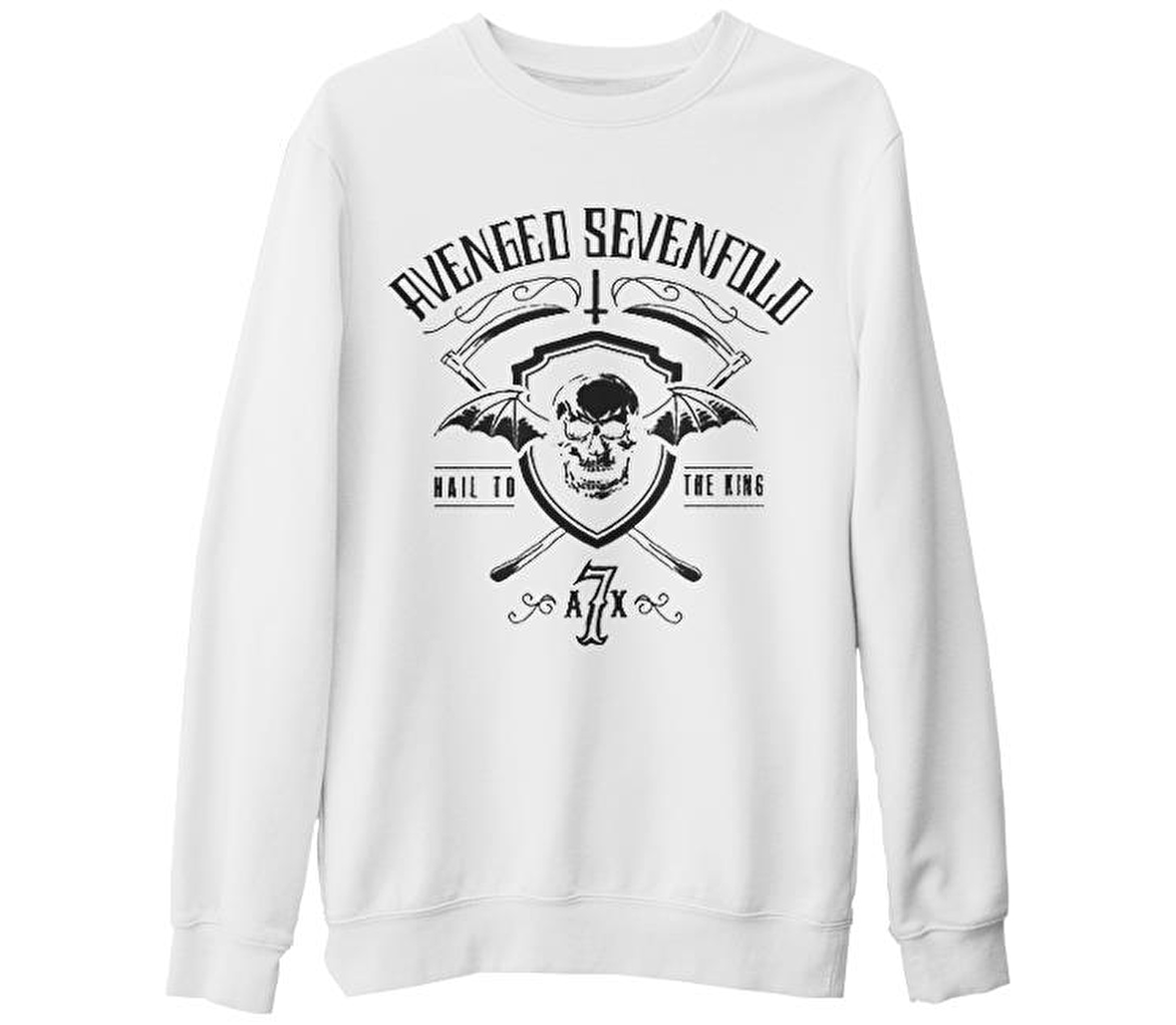 Avenged Sevenfold - Hail to the King Beyaz Kalın Sweatshirt