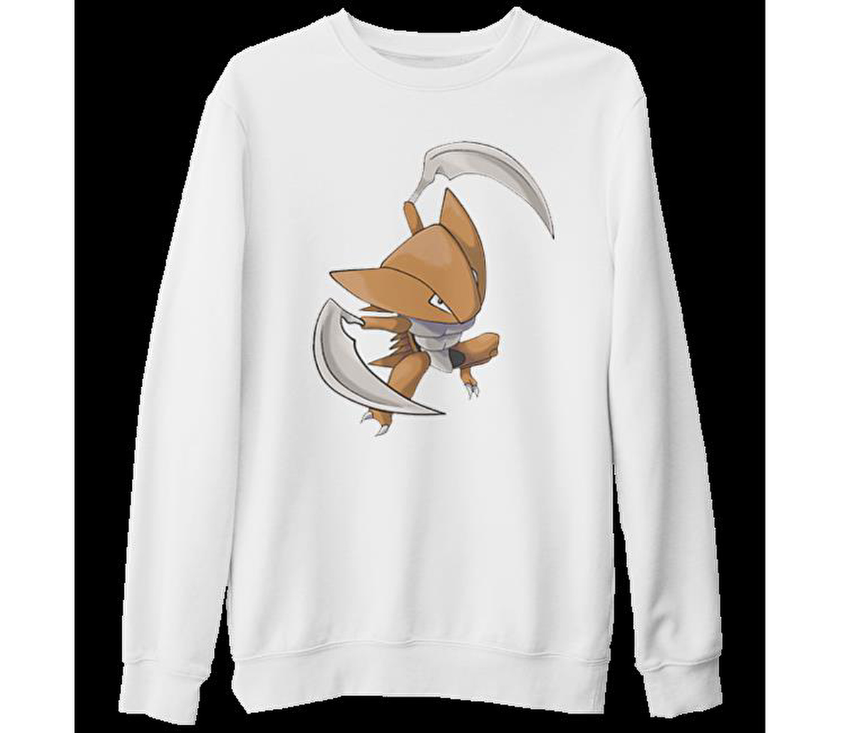 Pokemon - Kabutops Beyaz Kalın Sweatshirt