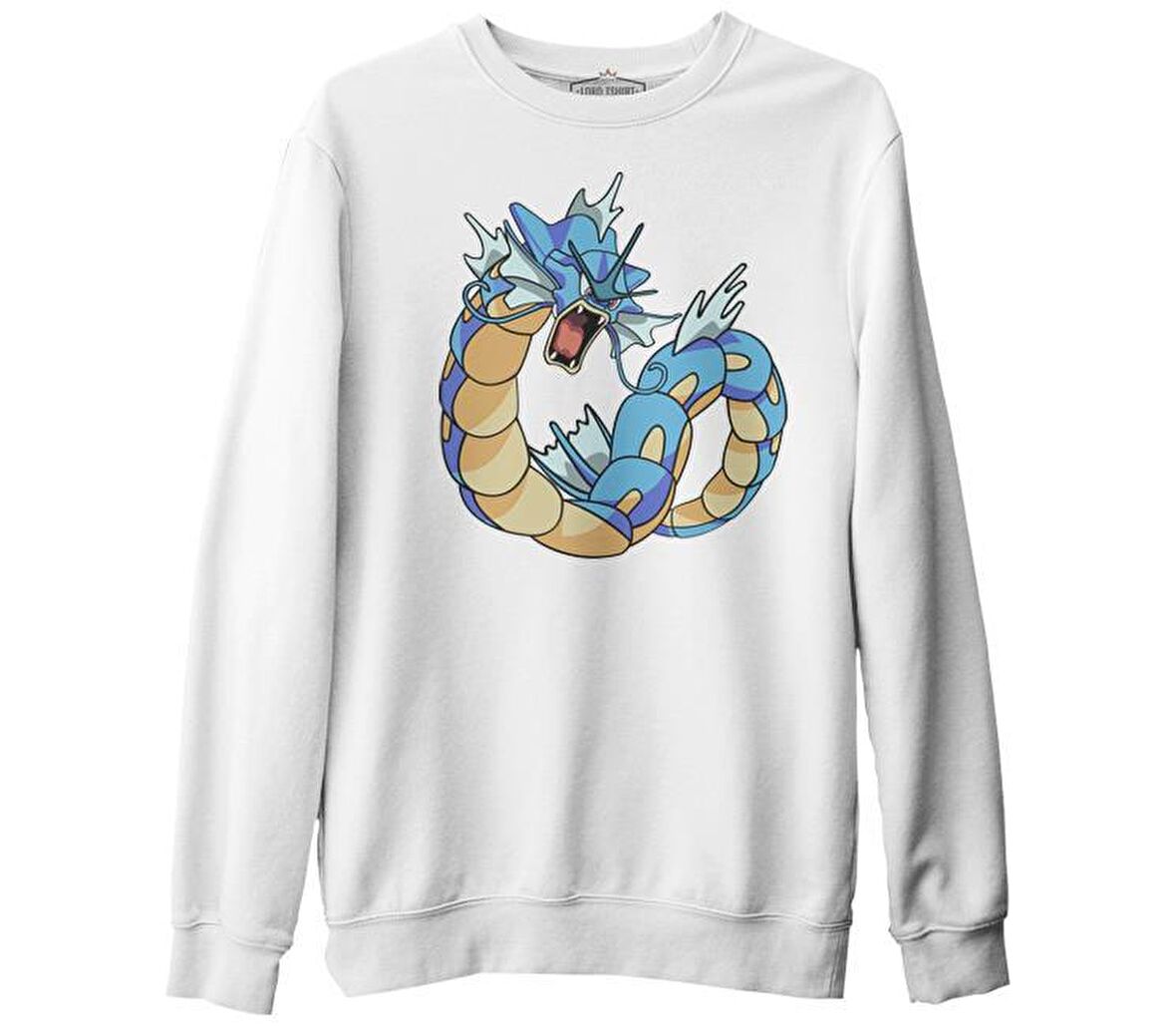 Pokemon Go - Gyrados Beyaz Kalın Sweatshirt