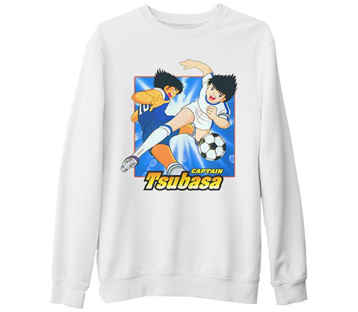 Tsubasa - Captain  Beyaz Kalın Sweatshirt