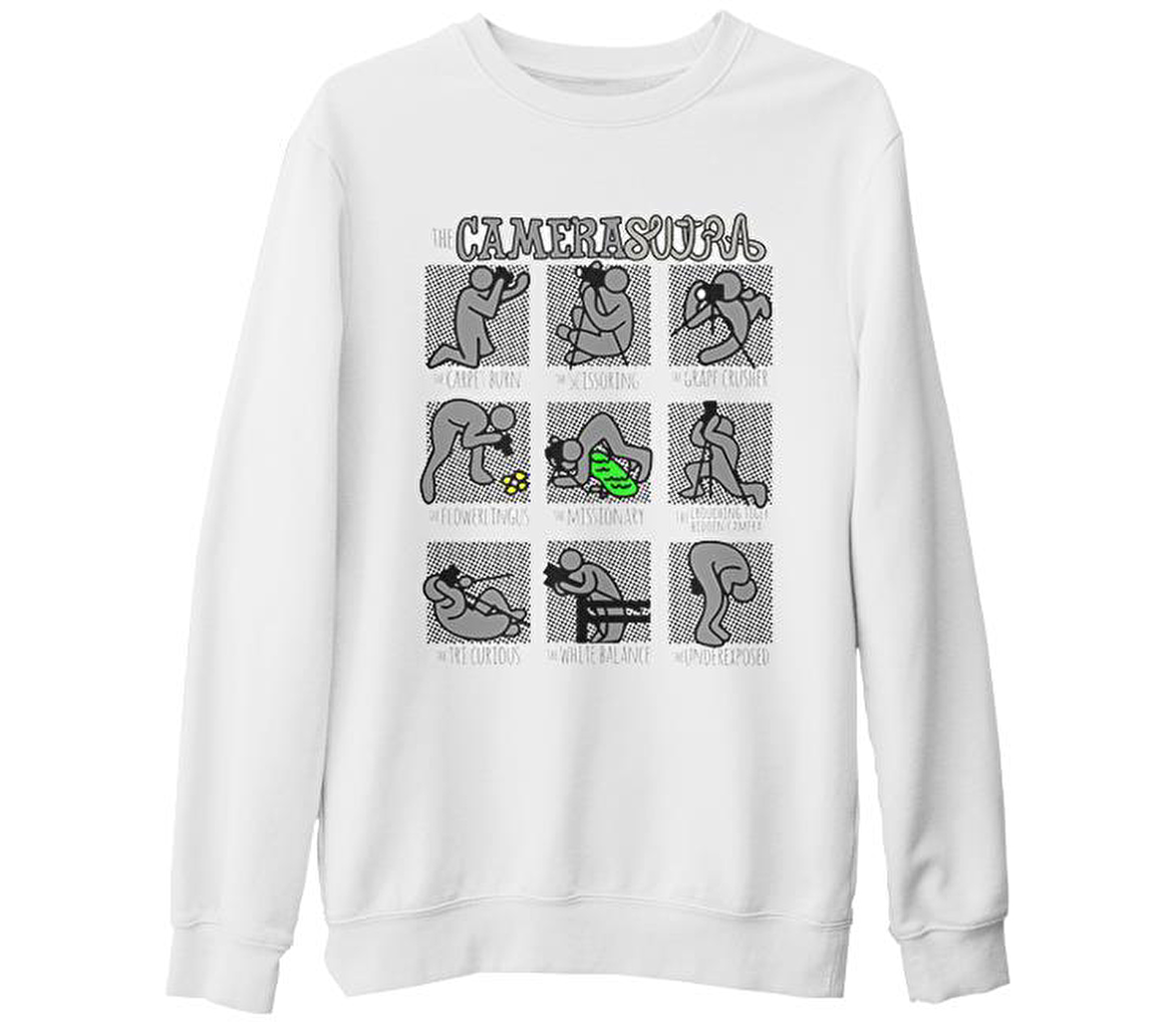 Camerasutra Beyaz Kalın Sweatshirt