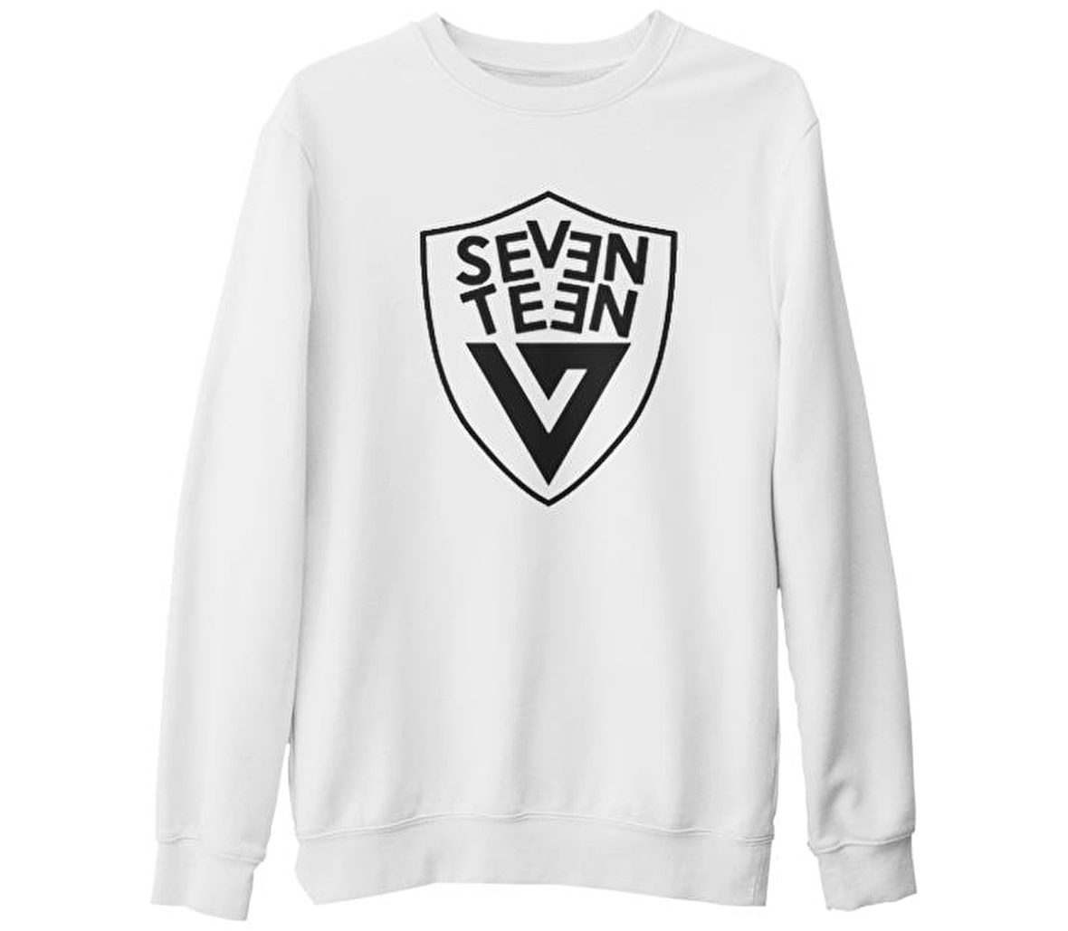 Seventeen - Logo Arma Beyaz Kalın Sweatshirt