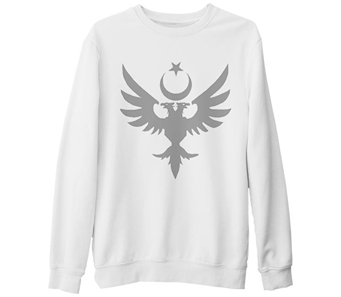 Arma - Selçuklu Beyaz Kalın Sweatshirt