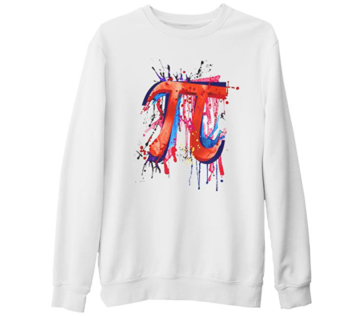 Matematik - Pi 18 Beyaz Kalın Sweatshirt