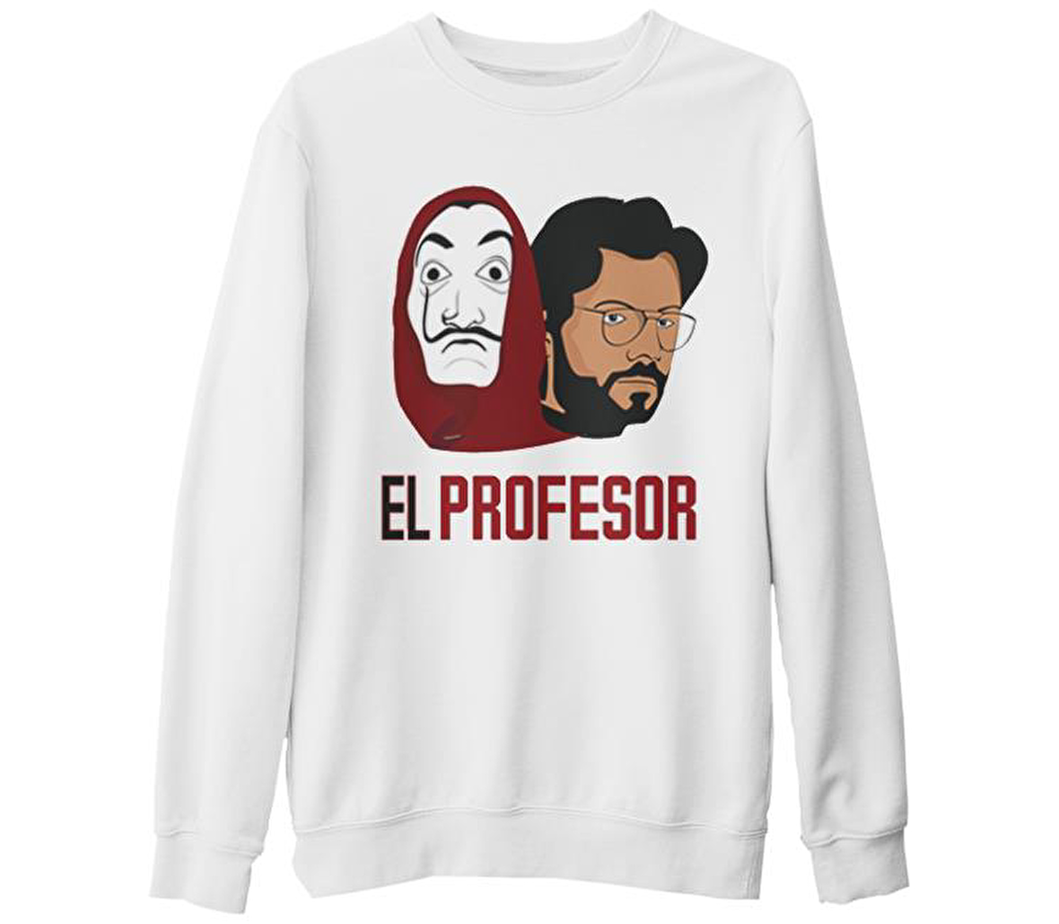 La Casa De Papel - El Profesor Beyaz Kalın Sweatshirt