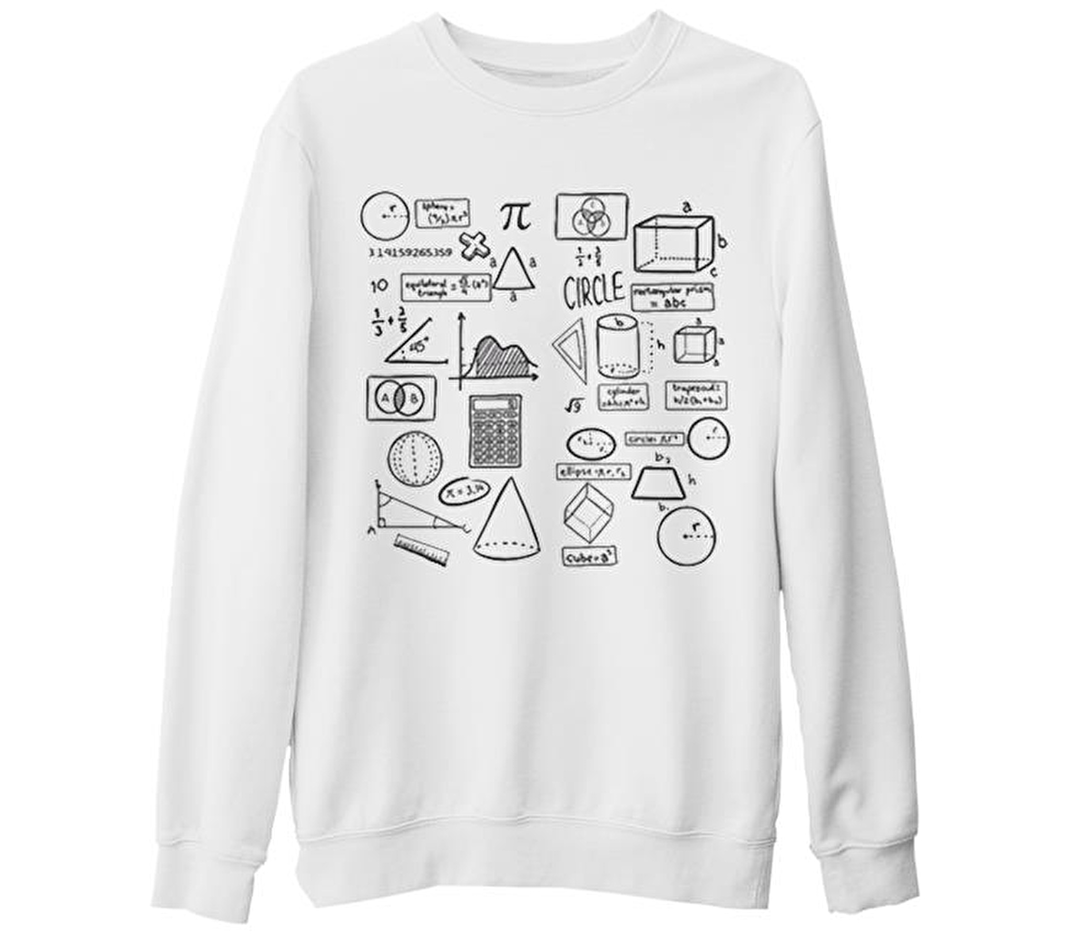 Matematik - Basics Beyaz Kalın Sweatshirt