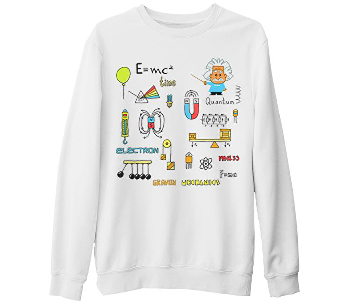 Fizik - Enerji Beyaz Kalın Sweatshirt
