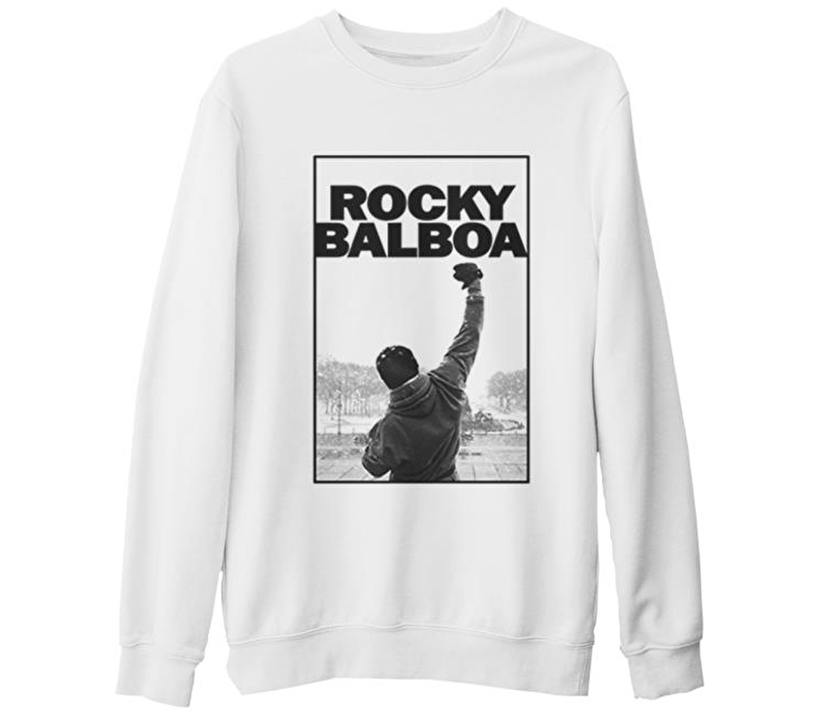 Rocky Balboa - Win Beyaz Kalın Sweatshirt