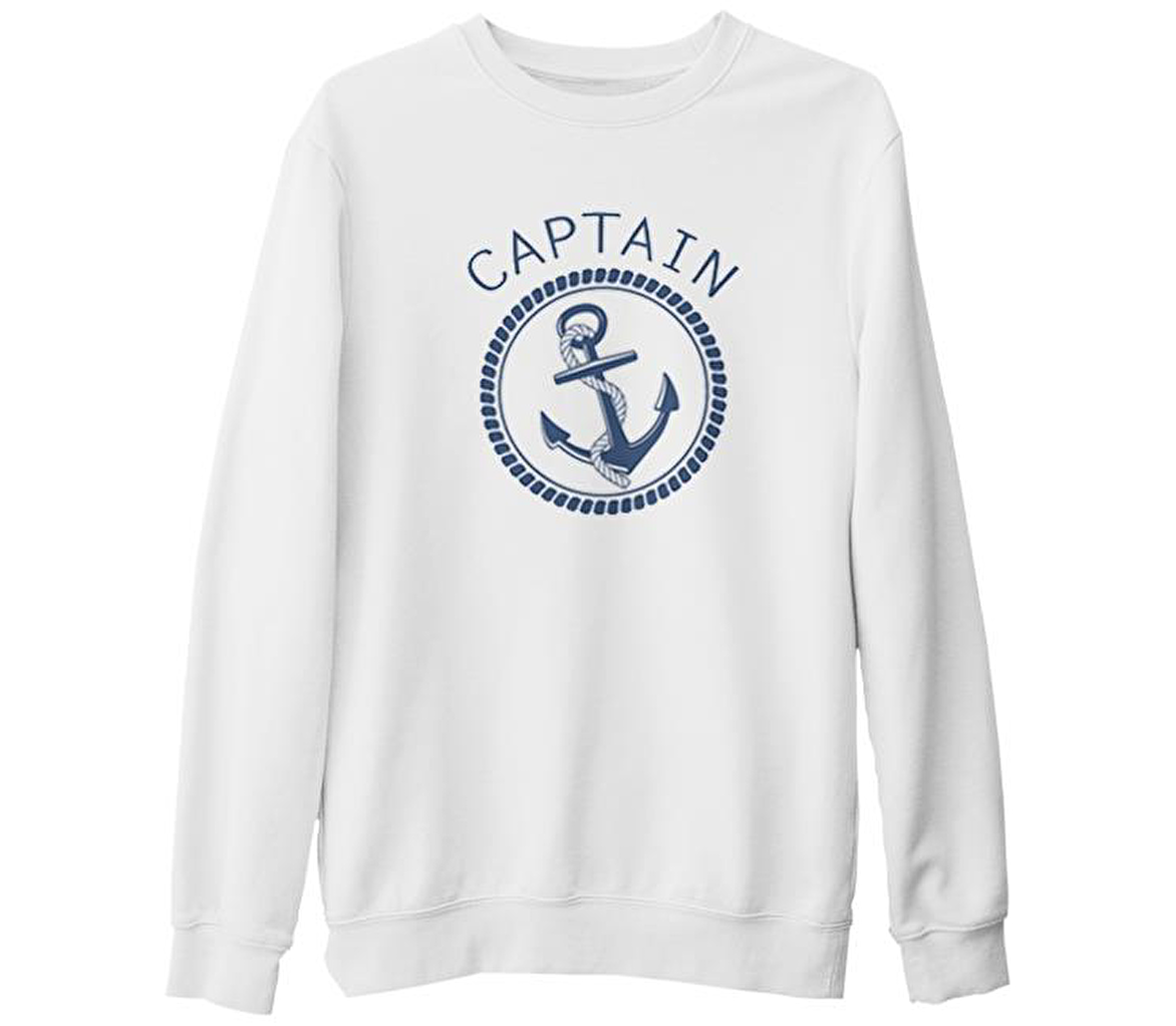 Captain Daddy - Archor Beyaz Kalın Sweatshirt