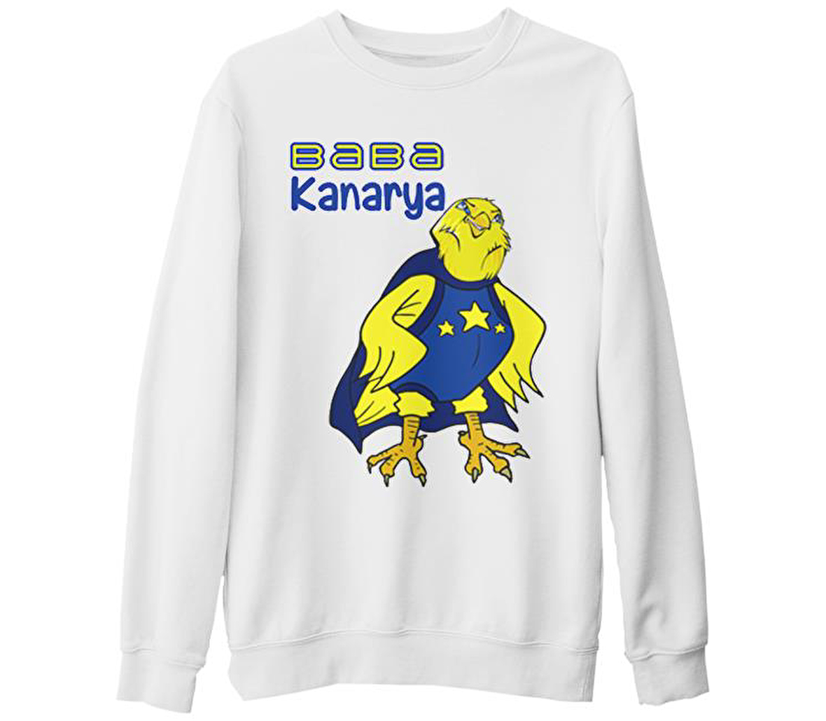 Aile - Baba Kanarya Beyaz Kalın Sweatshirt