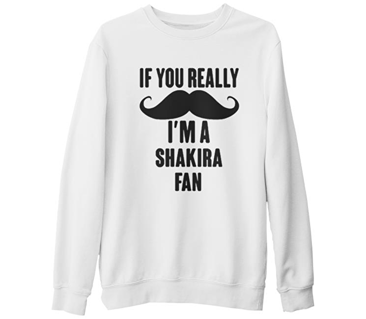Shakira - Fan Beyaz Kalın Sweatshirt