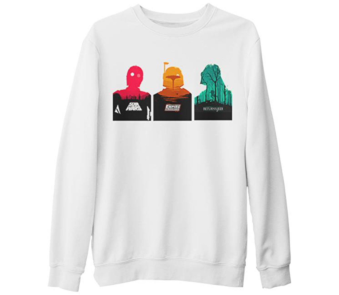 Star Wars - Trinity Beyaz Kalın Sweatshirt