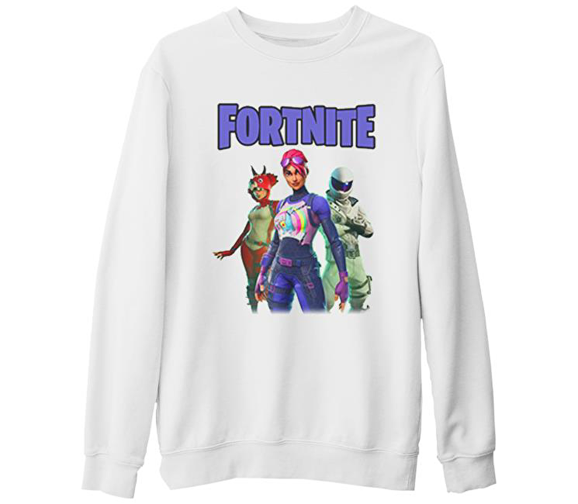 Fortnite - Maps Beyaz Kalın Sweatshirt