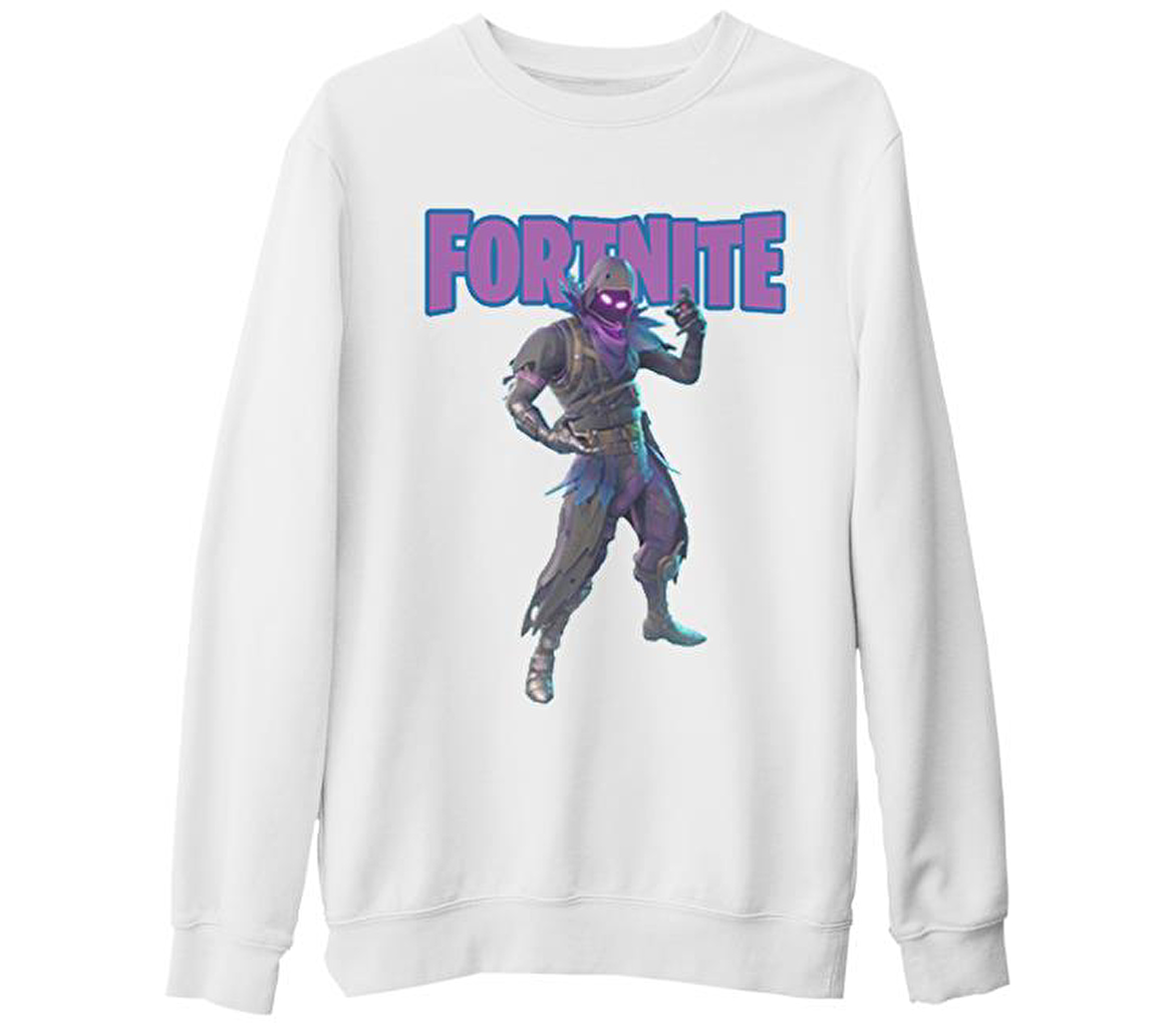 Fortnite - Raven Beyaz Kalın Sweatshirt