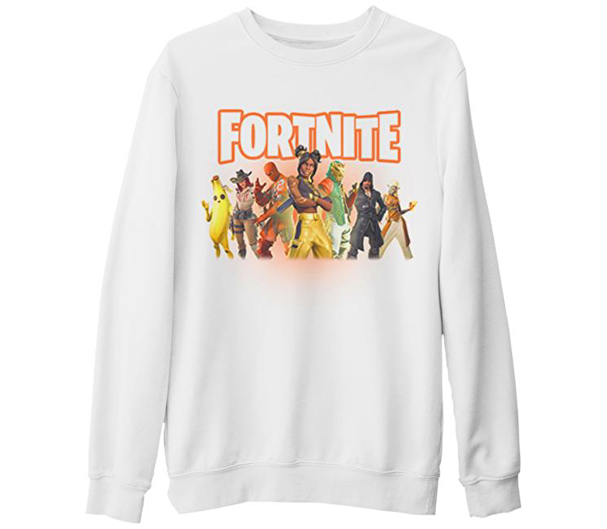 Fortnite - Banana Beyaz Kalın Sweatshirt