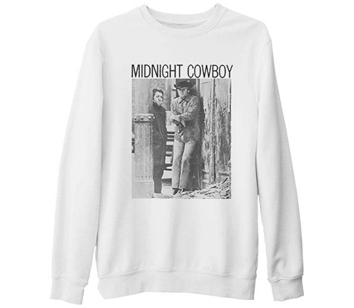 Midnight Cowboy Beyaz Kalın Sweatshirt