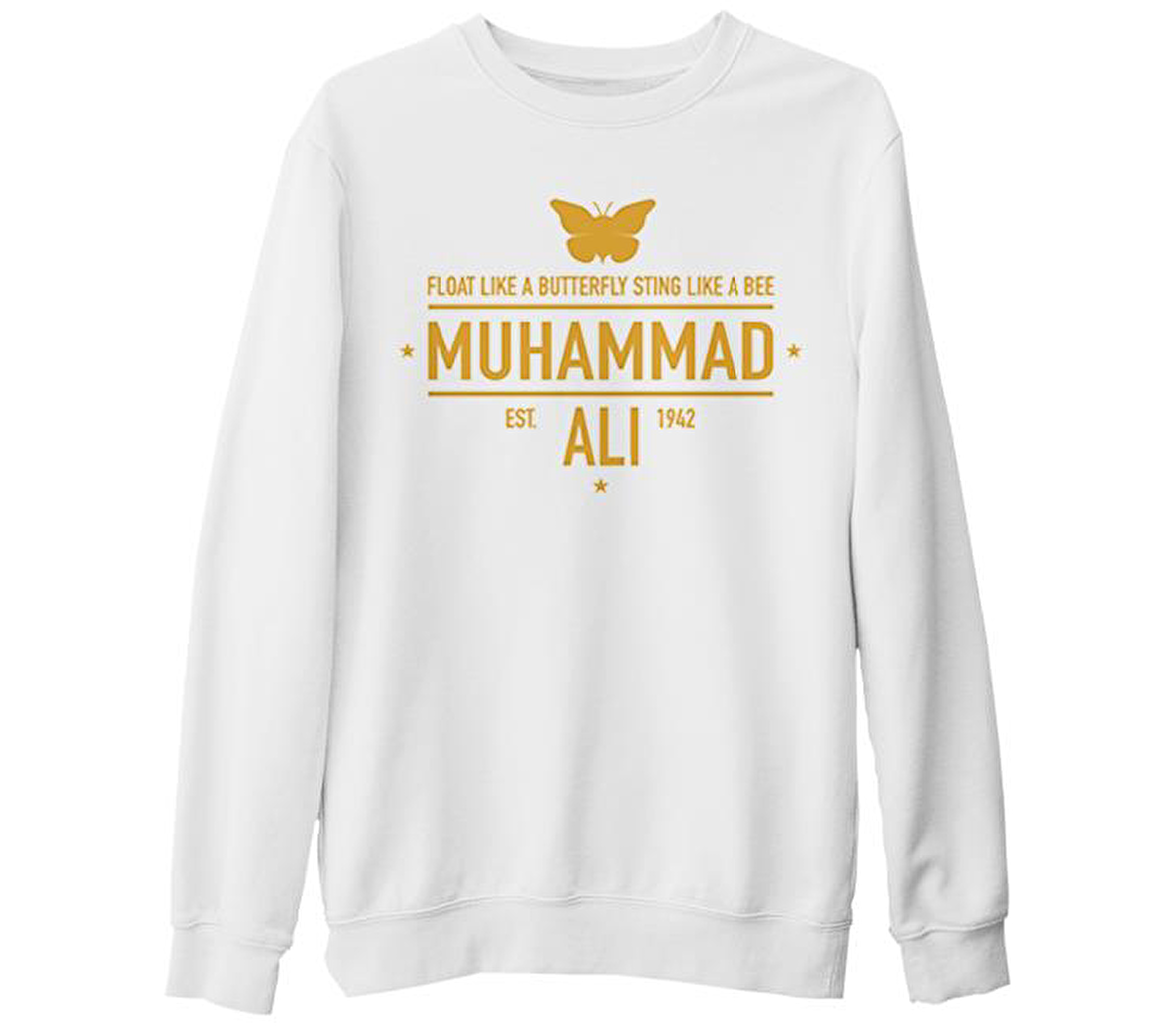 Muhammad Ali - Est. 1942 Beyaz Kalın Sweatshirt