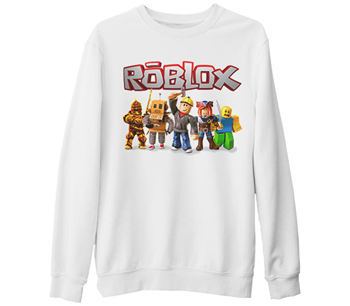 Roblox - Macera Beyaz Kalın Sweatshirt