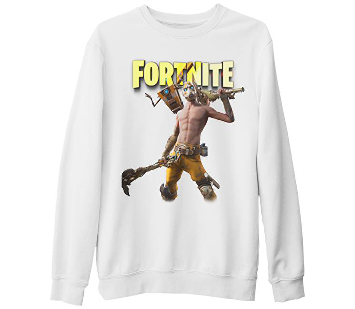 Fortnite - Psycho Beyaz Kalın Sweatshirt