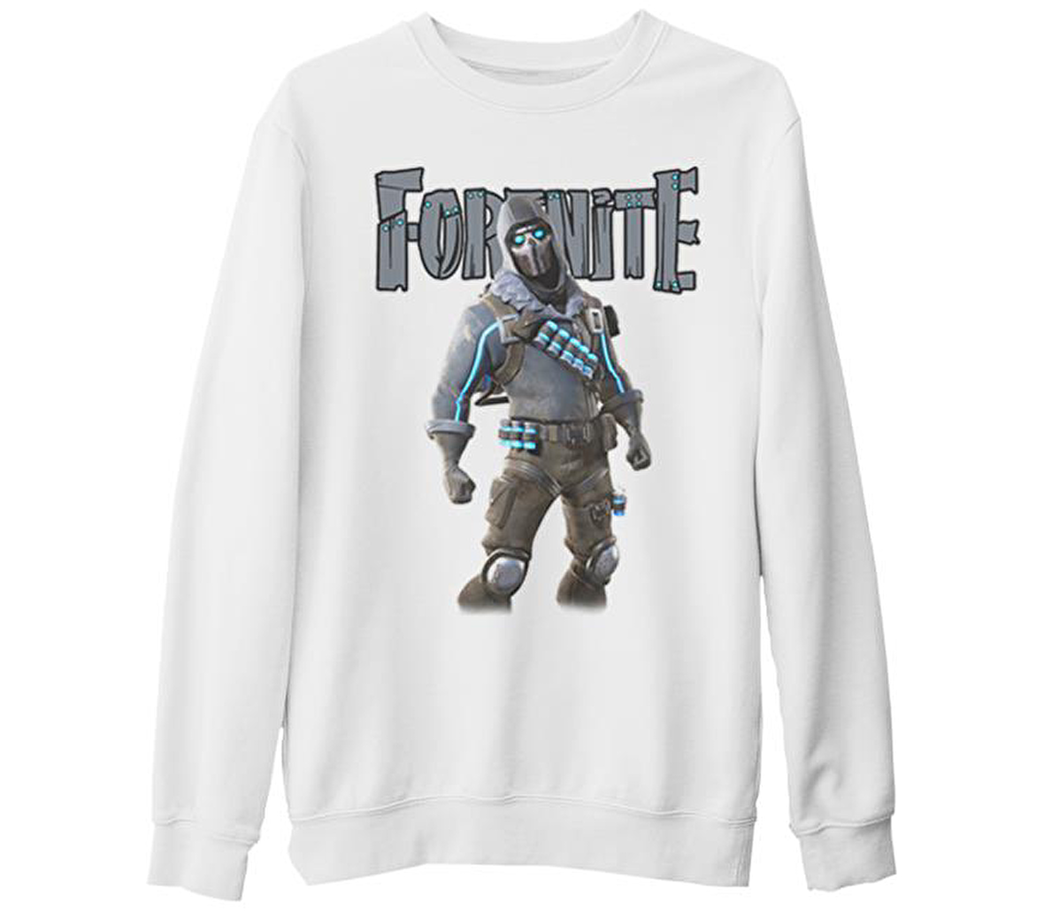 Fortnite - Vulture Beyaz Kalın Sweatshirt