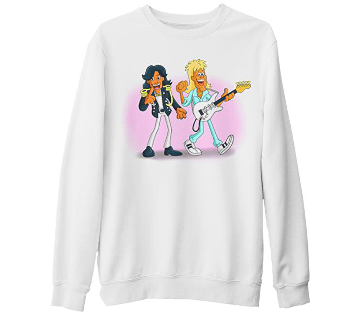 Modern Talking - Gitar Beyaz Kalın Sweatshirt
