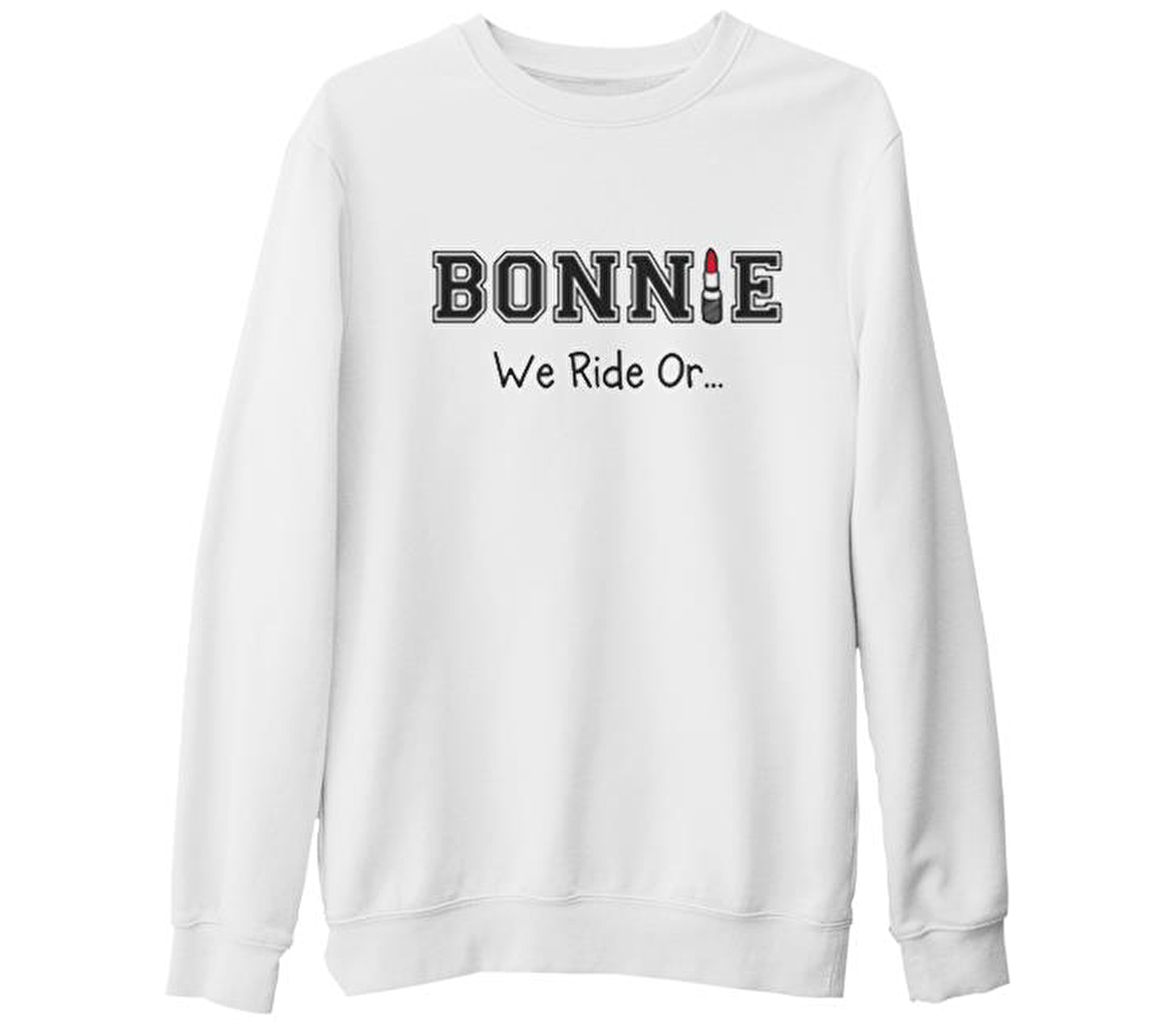 Bonnie and Clyde - Bonnie Beyaz Kalın Sweatshirt