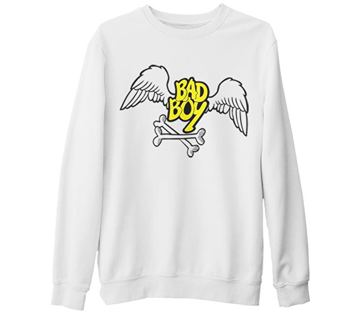 Bad Boy - Wings Beyaz Kalın Sweatshirt