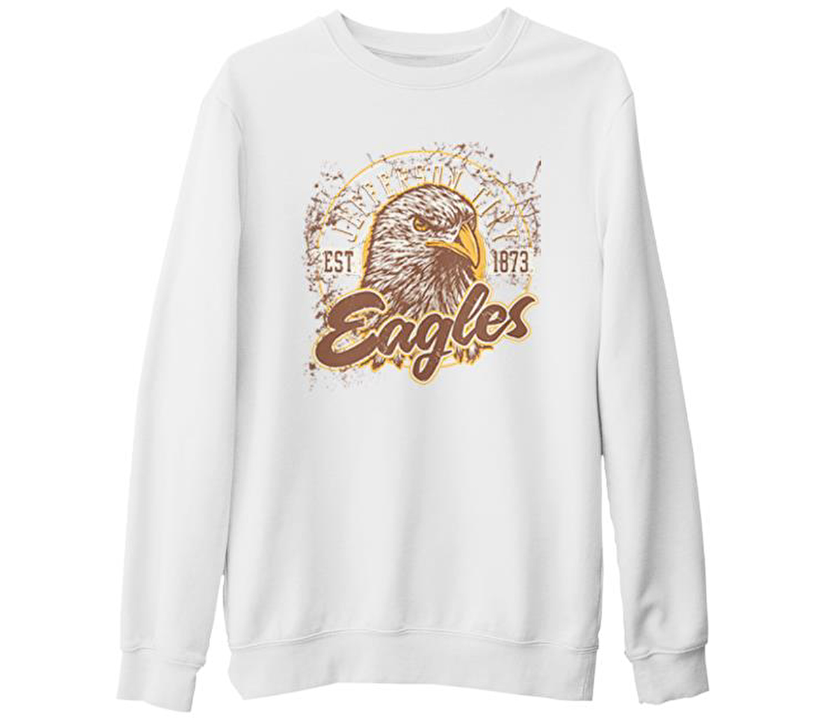 Kartal - On Sekiz Beyaz Kalın Sweatshirt