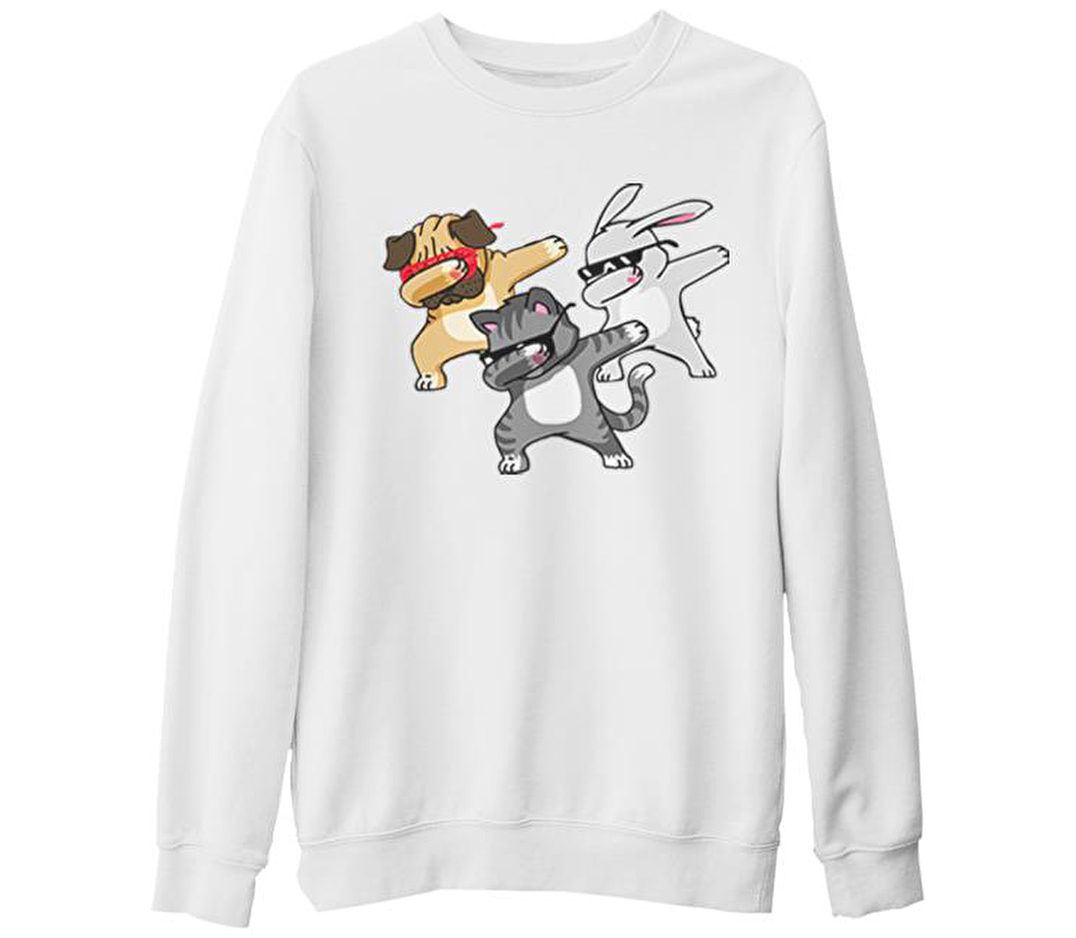 Dancing with Glasses Beyaz Kalın Sweatshirt