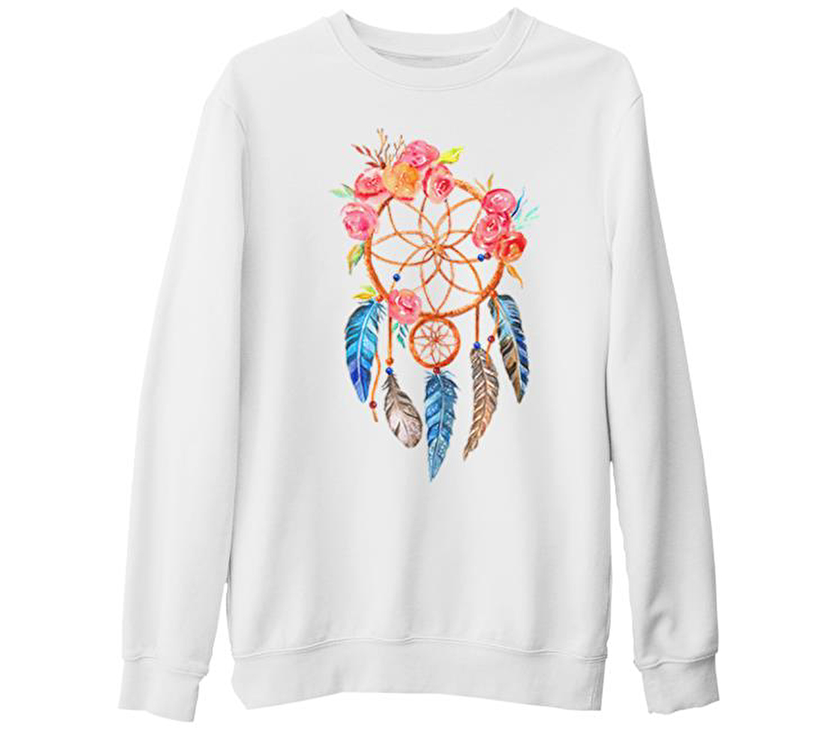 Düş Kapanı - Furry Beyaz Kalın Sweatshirt