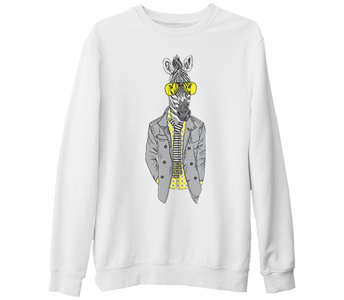 Zebra - Potikare Beyaz Kalın Sweatshirt