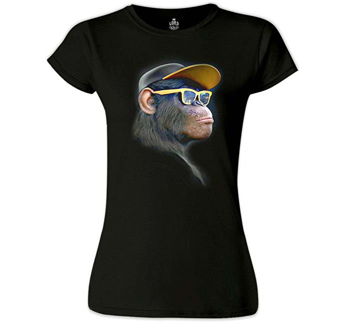 Goril - Gözlük Siyah Bayan Tshirt
