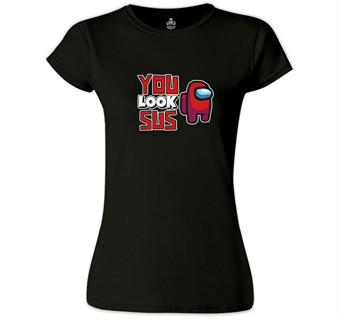 Among Us You Look Sus Siyah Bayan Tshirt