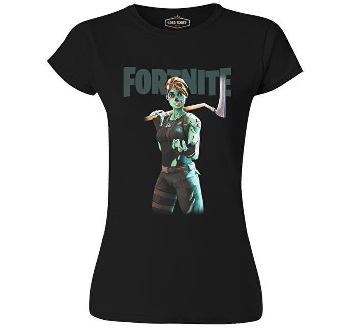 Fortnite Zombie Siyah Kadın Tshirt