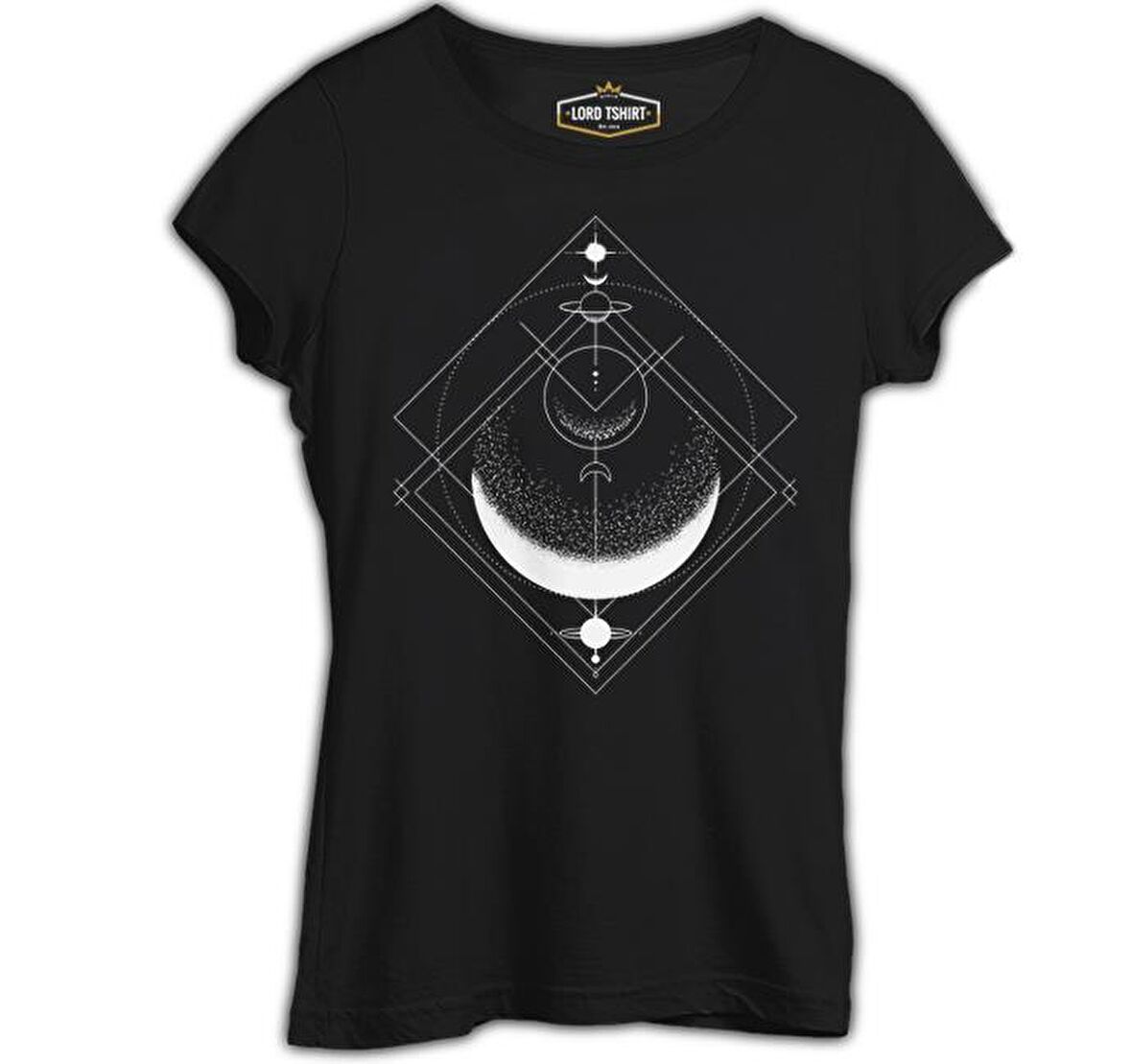 Ay Üçgeni Siyah Bayan Tshirt