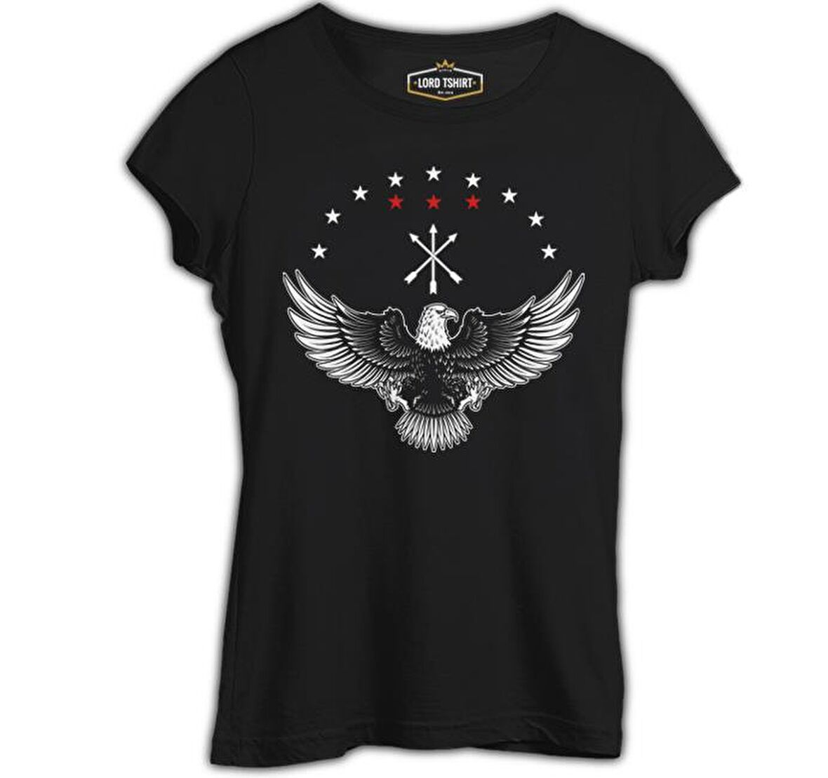 Kafkas Adige Bayraklı Karta Siyah Bayan Tshirt