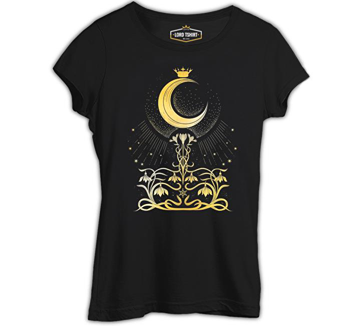 Ay - Kraliçe Siyah Bayan Tshirt