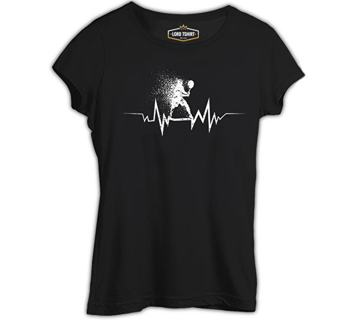 Tenis- Heartbeat Oyun Siyah Bayan Tshirt