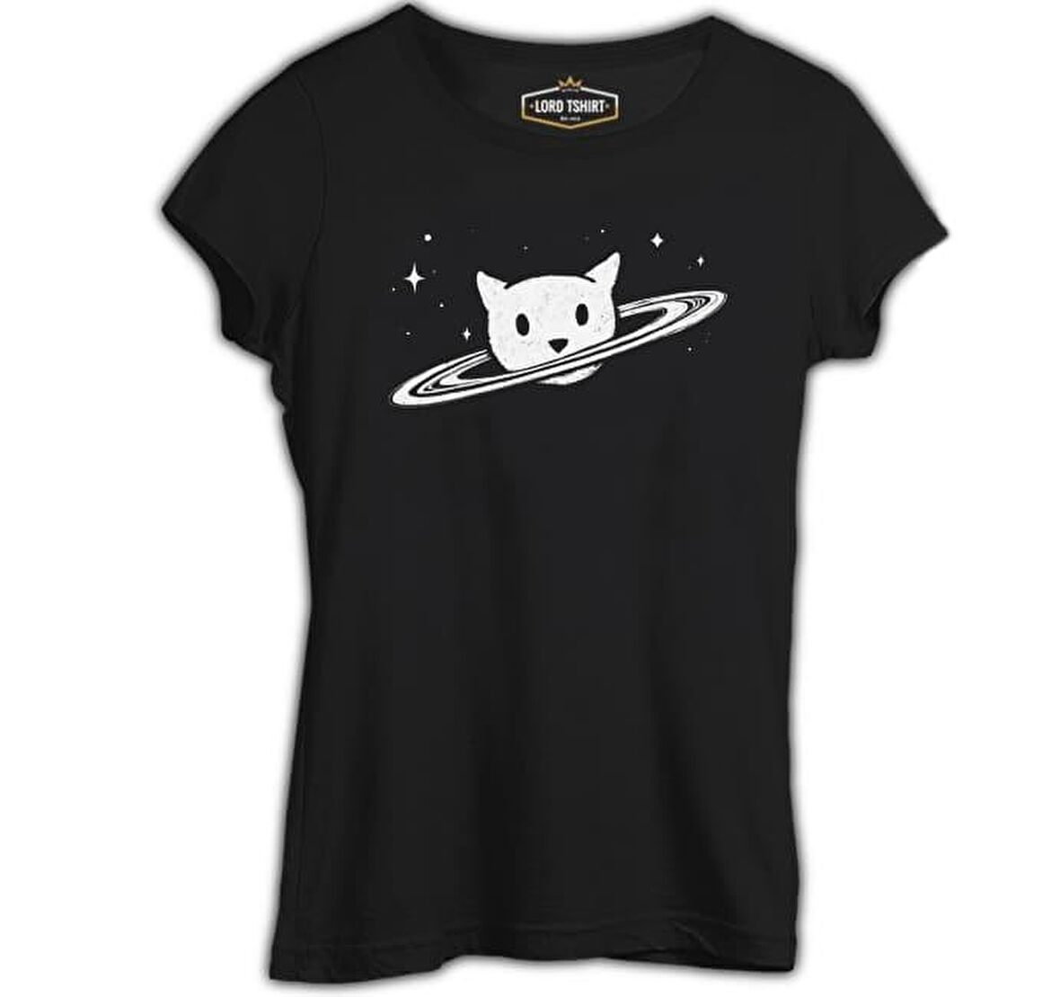 Saturn - Kedi Siyah Bayan Tshirt
