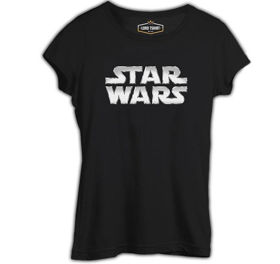 Star Wars - Logo Metalik Siyah Bayan Tshirt