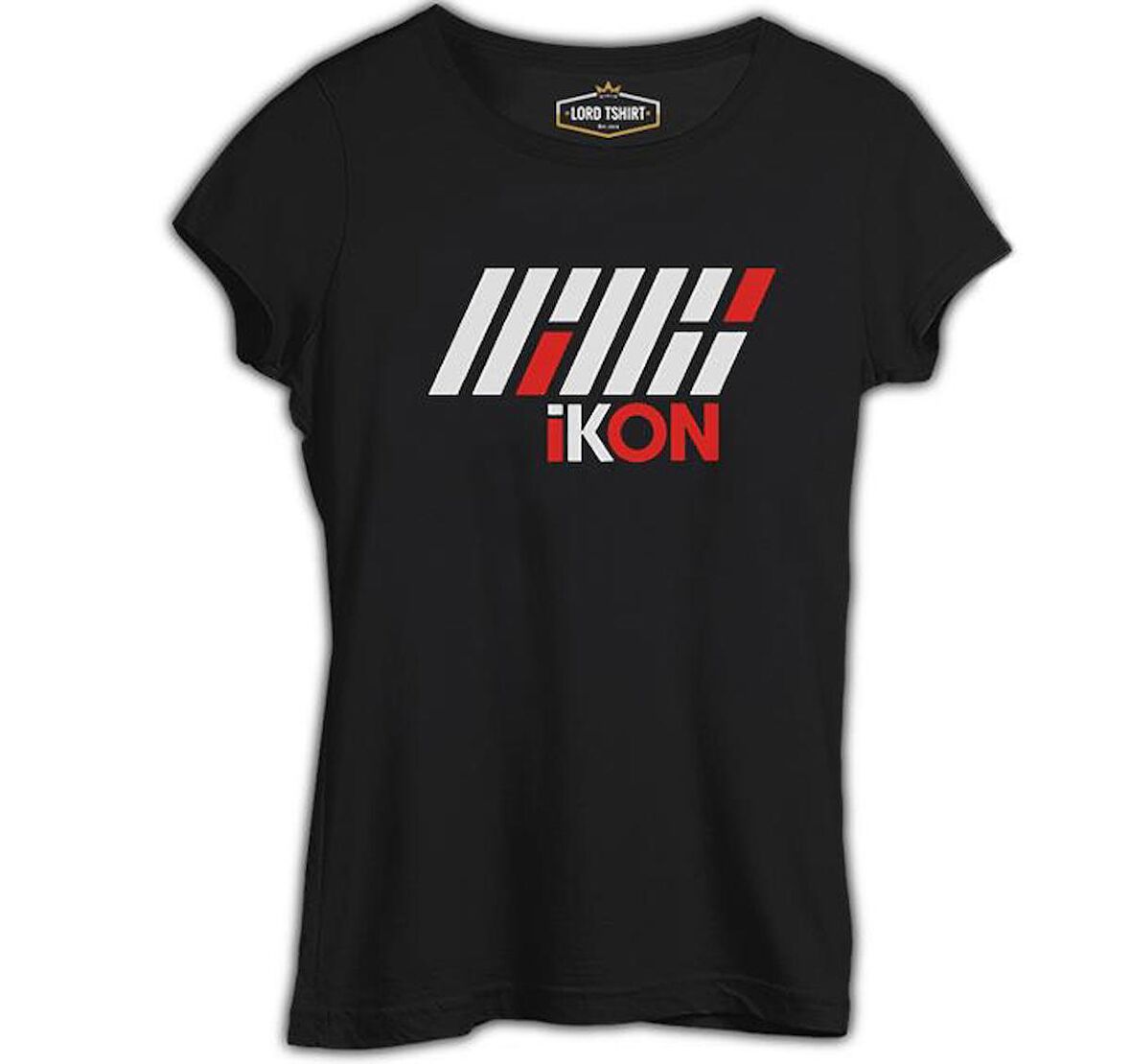 Ikon - Logo Yazı Siyah Bayan Tshirt