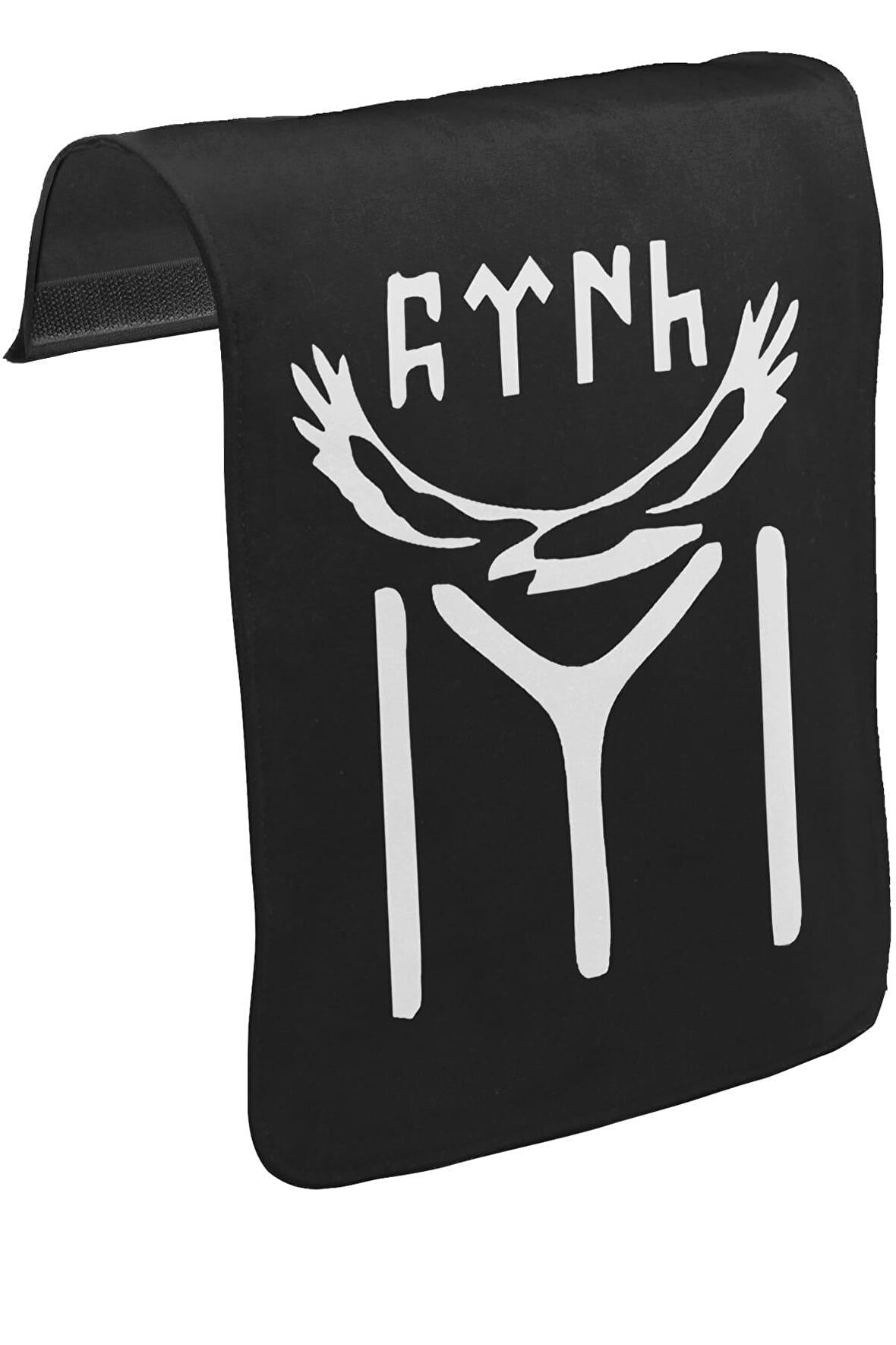 Türk Kayı Boyu Bayrak - Logo Unisex Siyah Tak-Çıkar Postacı Çanta Kapağı CK-1043