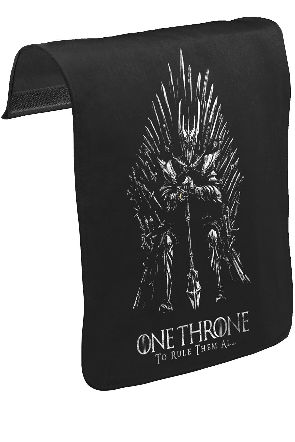 One Throne - Rule Them All Unisex Siyah Tak-Çıkar Postacı Çanta Kapağı CK-1061