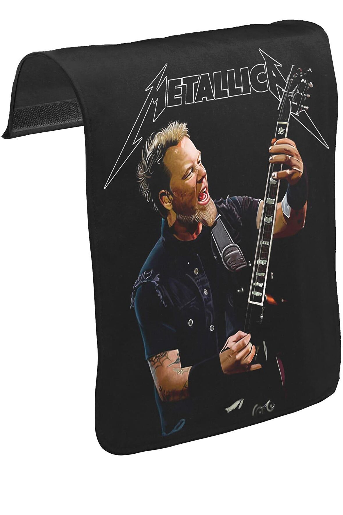 Metallica - James Guitar Unisex Siyah Tak-Çıkar Postacı Çanta Kapağı CK-115