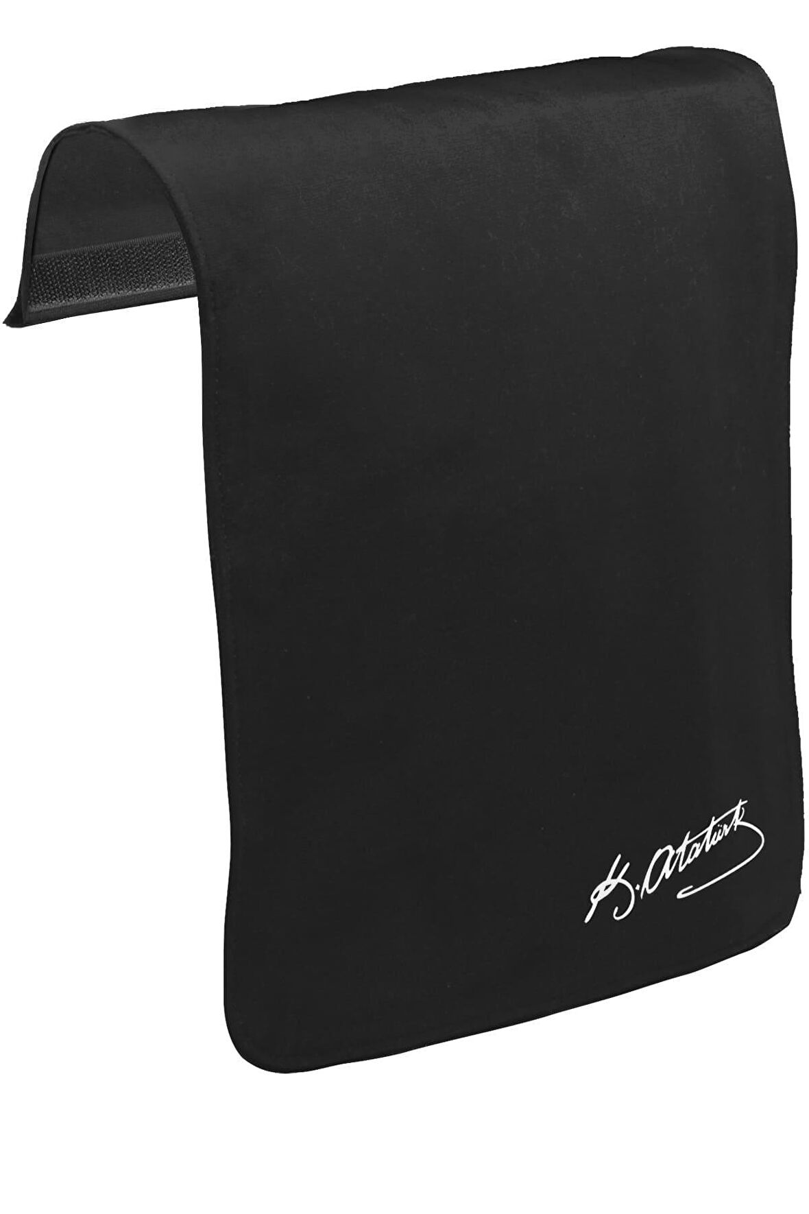 Atatürk İmza - Göğüs Logo Unisex Siyah Tak-Çıkar Postacı Çanta Kapağı CK-1156
