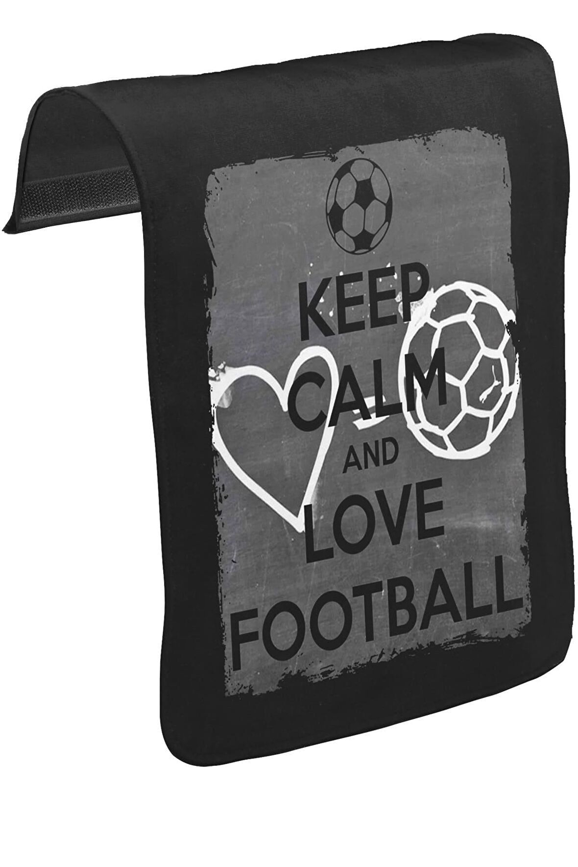 Keep Calm and Love Football Unisex Siyah Tak-Çıkar Postacı Çanta Kapağı CK-1209