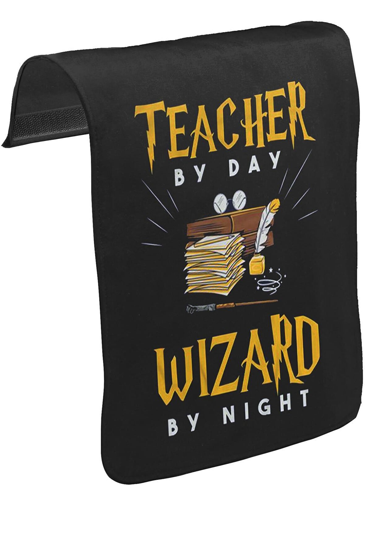 Teacher by Day Öğretmenler Günü Unisex Siyah Tak-Çıkar Postacı Çanta Kapağı CK-1229